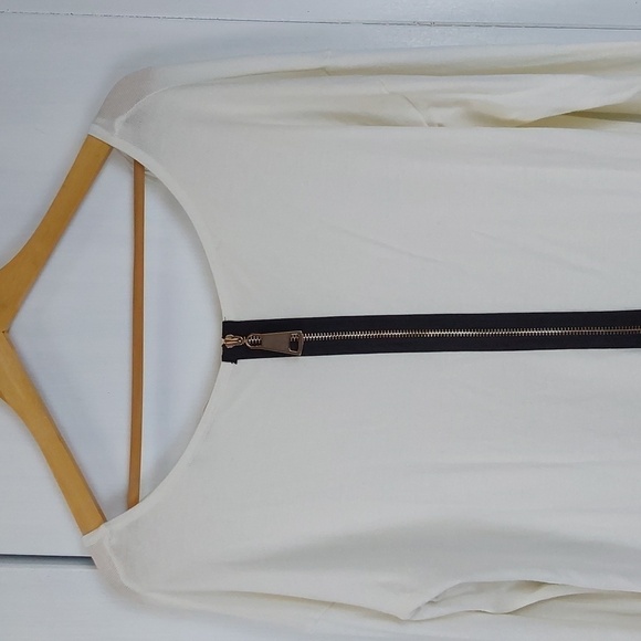 Soft Surroundings Cream neutral Long Sleeve Tunic with full Zipper Back Sz.M/L - Picture 4 of 7